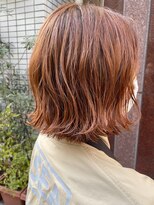 ケンジ 横浜(KENJE) さとうあやか/#オレンジカラー#切りっぱなしボブ#ハイライト