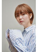 大人可愛い20代30代40代小顔ワンサイドショートボブ丸み前下がり