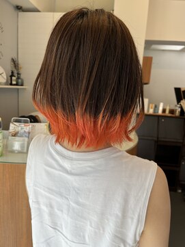 ロイド(Royd.) ボブアレンジスタイルオレンジ裾カラー