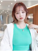 大人かわいい前髪セシルカットココアブラウンフリンジウェーブ