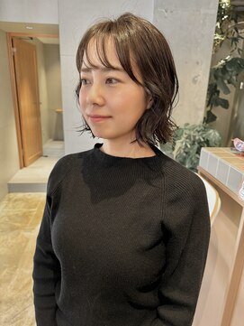 フーコー 小倉魚町店 (fuhcoh) コテ巻き風ボブパーマ×モカグレージュ