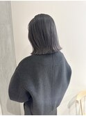 YOKE 切りっぱなしボブ外ハネボブネイビーグレージュブリーチ