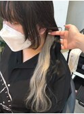 ブリーチインナーカラーホワイトアッシュ