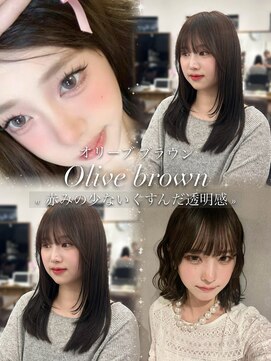 ハピネス 梅田茶屋町店(HAPPINESS) レイヤーカット/髪質改善/オリーブブラウン/顔まわり/韓国ヘア