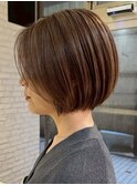 表参道髪質改善カラーハンサムショートボブアッシュブラウン30代