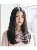 20代30代40代髪質改善カラー暖色系レイヤー秋ミディ艶感アップ