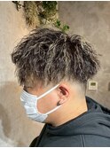 MEN’S HAIR/ブルーブラック/フェザーパーマ/ハイライト
