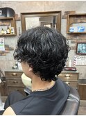 MEN’S HAIR/ブルーブラック/フェザーパーマ/ 印西　印西市