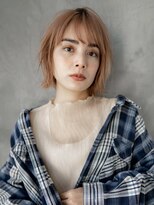 ギークス(GEEKS)&nbsp;【GEEKS渋谷】冬カラー/くびれボブ/オレンジベージュ/ハイトーン