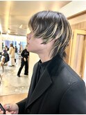 黒髪インナーカラーハイライトジェンダーレスクラゲヘアーウルフ