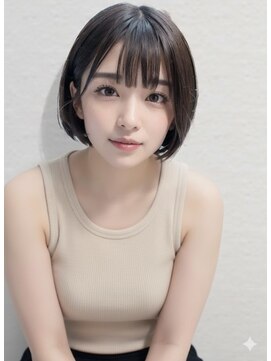 アース 大曽根店(HAIR&MAKE EARTH) earthショートレイヤーボブミルクティー丸みショートボブ