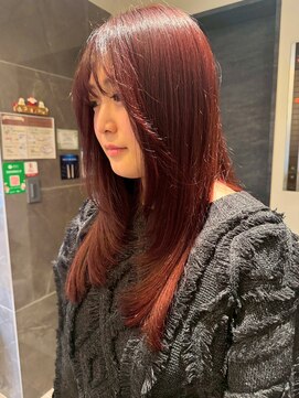 シャギーレイヤー/ブラウンレッド/透明感カラー