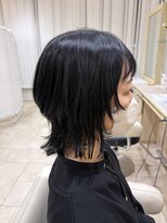 アッシュ 仙川店(Ash)&nbsp;30代40代50代60代マッシュウルフショートレイヤーブルーブラック