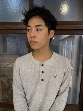 パーク(PARK) メンズピンパーマショート刈り上げなしショート