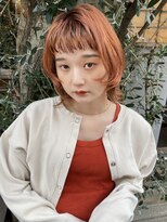 ラミエバイメルト 下北沢(lamie by melt)&nbsp;花田/切りっぱなしボブ/美髪/ピンクブラウン/オレンジ