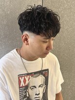 ニアウ 太田店(Niau)&nbsp;メンズフェード前下がりマッシュナチュラルスパイラルパーマ