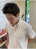 ビジネスカジュアル スパイキーショート オーガニックカラー暗髪