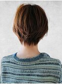 シンプルショート透けカラーショートレイヤー清潔感段カット