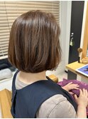 【白髪ぼかし】明るめオレンジブラウンショートボブ