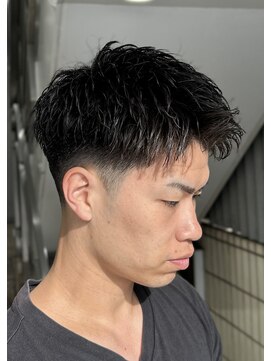 ピンパーマ/ツイストパーマ/メンズショート/フェード
