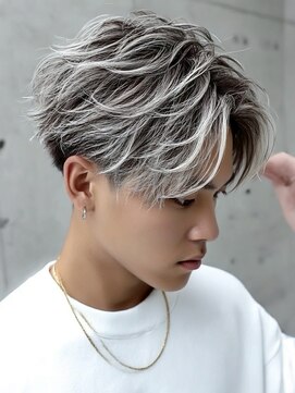 アポロ 横浜駅店(apollo) xメンズバレイヤージュ/ホワイトグレージュ/レイヤーカット