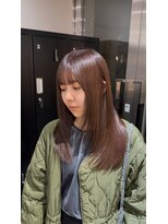 サロンドミルク 新百合ヶ丘店(salon de MiLK)&nbsp;グレージュレイヤーカットチョコレートブラウン新百合ヶ丘