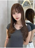 韓国顔周り/ハイレイヤーカット/ミディアムレイヤーカット/原宿