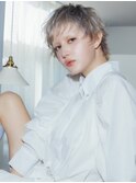 北野ピンクベージュ/アンブレラカラー/クールショート/前髪/名駅