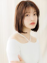 カバーヘア ブリス 戸田公園西口店(COVER HAIR bliss)&nbsp;グレージュブラウンシースルーバング前下がりボブ30代X戸田公園