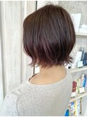 福山市美容室Caary ピンクインナーカラー ミニボブスタイル