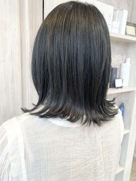 キャアリー(Caary) 福山市美容室Caary 暗髪カラー ネイビージュ ブルージュ