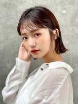 ユアーズヘアセカンド(youres hair 2'nd)&nbsp;大人可愛い☆骨格修正ぷっつんボブ/流し前髪/シースルーバング