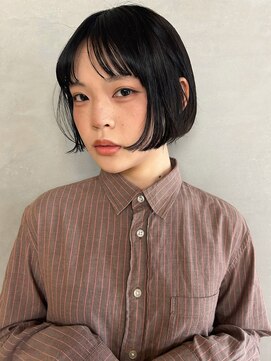 ソイリウム 下北沢(soi rium) 丸みボブ_切りっぱなしボブ_ブリーチなしカラーボブ