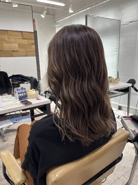 アジールヘア 所沢プロペ通り店(agir hair) セミディ姫カットカールチョコレートミルクティーベージュ所沢