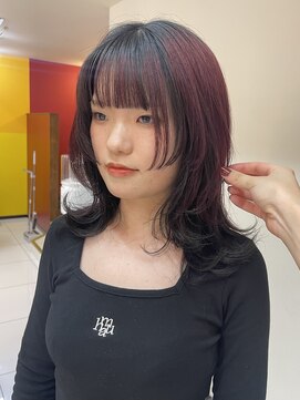 ノラキチジョウジ(NORA KICHIJOJI) ハイトーンカラーウルフボブフェイスレイヤーロングレイヤー