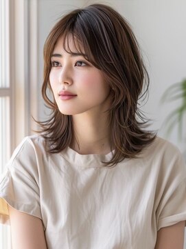 アルトリスト(Altruist Aging×HAIR&SPA) ★ダークアッシュ大人ガーリーボブ着物ミディアムレイヤーカット