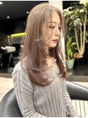 韓国レイヤー ストレートロング レイヤーカットロング かきあげ