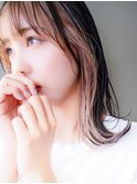 20代30代40代ストレートインナーカラーピンクアッシュ美肌
