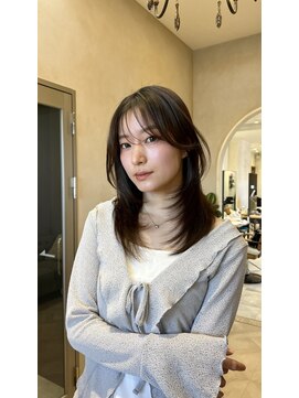ラボヌールヘアーノーブル 新越谷店(La Bonheur hair noble) セミディシアーカラー韓国風ボブ美髪ピンクブラウン