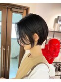 大人ショートボブ丸みショートカットマッシュショート前髪あり