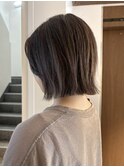 切りっぱなしボブ/ニュアンスボブ/ブラウンベージュ@重里