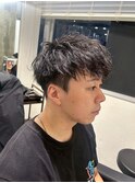 ホワイトメッシュ/ツイスト/ツイスパ/パーマ/メンズ/眉毛