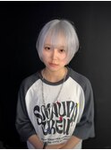 10代20代30代ショートウルフカットブルーシルバー