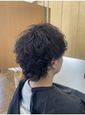 メンズマッシュウルフスパイラルパーマ