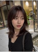 かきあげミディアムレイヤー 海外ヘア 20代30代40代におすすめ