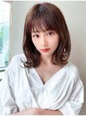松宮錦糸町ヨシンモリココアベージュ前髪パーマミディアムウルフ