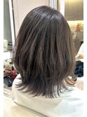 くびれレイヤーパーマ小顔外ハネミディアムボブ 20代30代40代