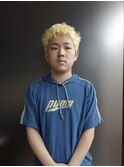 抜きっぱなしスパイキーショート/ケアブリーチ/金髪メンズカット