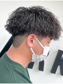 マッシュスパイラルパーマツイストスパイラル波巻きメンズ
