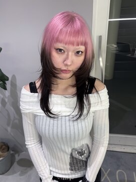 キオクエコ(KIOX eko) デザインカラー/ピンクカラー/レイヤーウルフカット